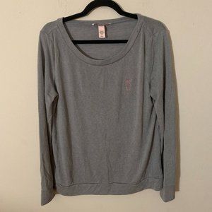 Victoria's Secret Gray Pink Bow Lounge Long Top